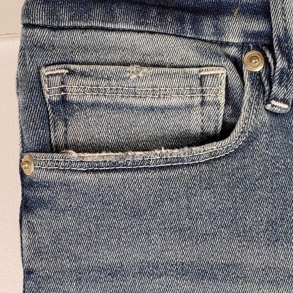 Good American Good Legs Crop Women's Size 6 Medium Wash Skinny Distressed New - Picture 5 of 14